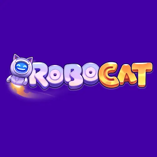 RoboCat-kasinon logo mobiilipelaamiseen painottuvassa vertailukortissa